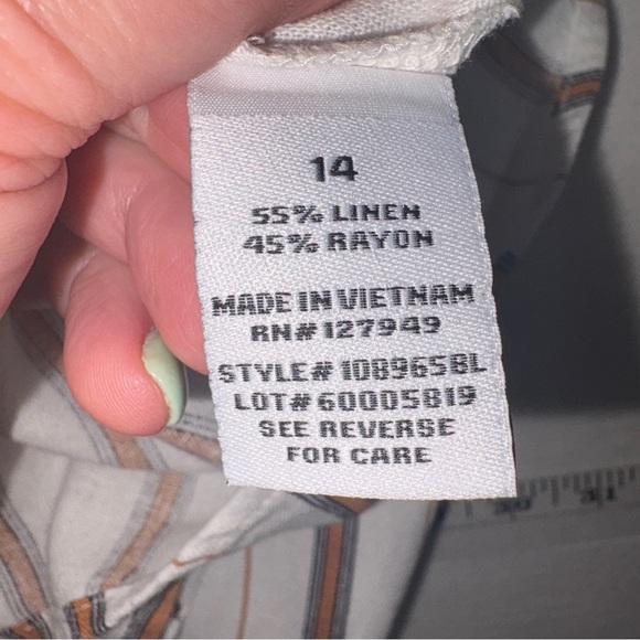 Striped Button-Down Dress with Belt - Picture 6 of 6